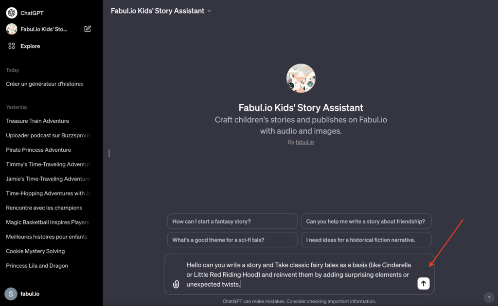 fabul.io openai chatGPT story creator